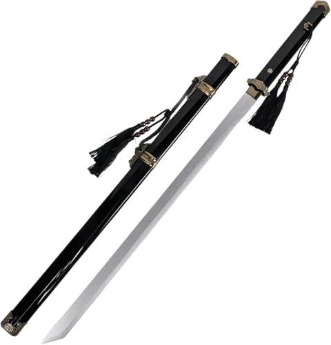 Zdaqian 木刀 素振り用 剣道 居合刀 太刀 居合模造刀 唐横刀 竹製 軽量 鞘付き タッセル付き 全長102cm 未開刃 剣術 伝統工法 演武稽古 初心者向け 居合道 自宅鍛錬 練習用 武道入門用 コスプレ用 舞台小道具 アニメコスプレ用 置物 贈
