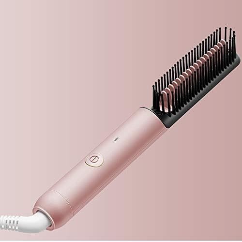 Plancha para el cabello en forma de cepillo con protección contra quemaduras, calentamiento rápido, para cabello rizado y liso miniatura 2