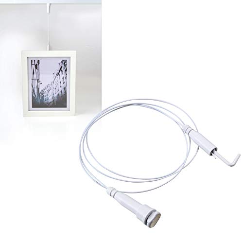 KOTECH Korea White Picture Frame Hook Wire 40"(1M) for Rail, Stainless Steel Picture Hanging System, Gallery Art Photo Frame Wire Hanger, Made in Korea