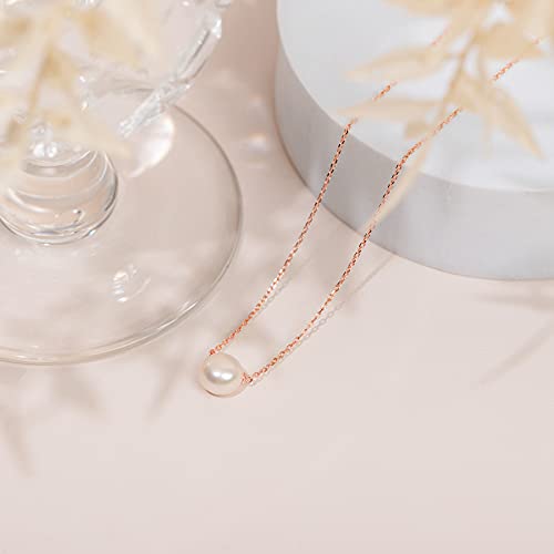 Pavoi Handpicked Aaa+ Freshwater Cultured Single Pearl Necklace Pendant | Rose Gold Necklaces For Women #TOP2