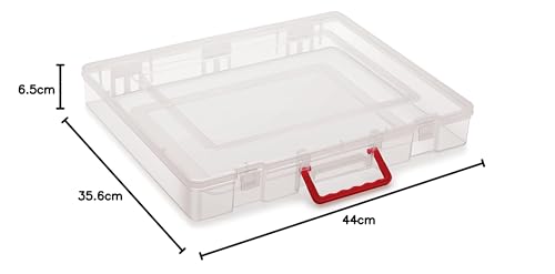 Image of Nakoda Multipurpose Plastic Matt Finish Storage Boxes for Saree,Books, Documents, Files, Transparent -9500 ml, (44 x 35.6 x 6.5) cm