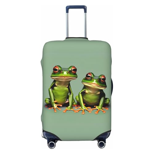 Housse de protection pour valise extensible L noire motif grenouilles rigide et souple