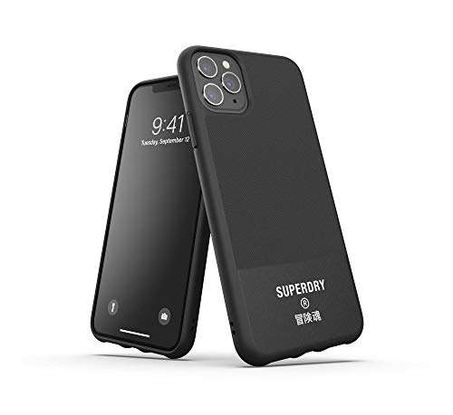 Superdry Coque de Protection en Toile moulée pour iPhone 11 Pro Max Noir