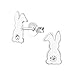 Laimons M&auml;dchen Kinder-Ohrstecker Ohrringe Kinderschmuck Hase Kaninchen H&auml;schen wei&szlig; mit Glitzer 9 mm Sterling Silber 925