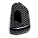 iJDMTOY Gloss Black Carbon Fiber Pattern Exact Fit Key Fob Cover w/Chrome Edging Trim Compatible with Volkswagen MK8 Golf/GTI, Skoda Octavia 3/4/5-Button Smart Key