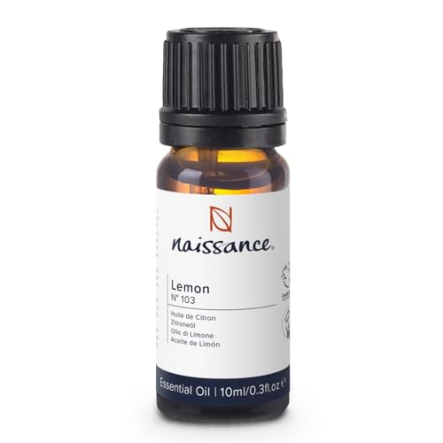Naissance Olio Essenziale di Limone (No. 103) - 10ml - Puro, Naturale, Cruelty Free, Vegan e Non Diluito - Usato in Aromaterapia, Miscele da Massaggio e Diffusori
