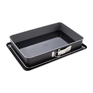 Dr. Oetker Removable Mould 38 x 25 x 7 cm, Steel with Non-Stick Coating Quality, Grey and Black, 1 Unit