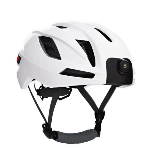 Garsent Casque de Vélo, Casque Bluetooth Intelligent avec Caméras, Enregistreur Vidéo HD Avant et Arrière 1080p, Casque de Cyclisme Intelligent WiFi avec Lecteur de Musique Léger Arrière