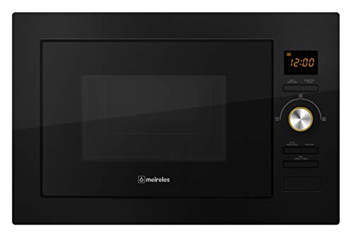 Meireles MMI 25 BL Einbaumikrowellengerät (integriert, Grill-Mikrowelle, 25 l, 900 W, Tasten, drehbar, Schwarz