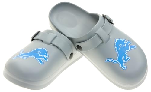 FOCO Open Back Buckle Clog – Comfortable Slip-On Sandals for NFL Fans, Detroit Lions, Medium
