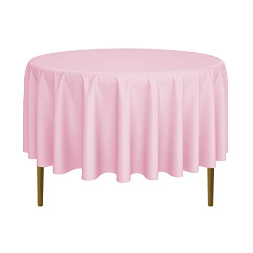 Lann's Linens - 90" Round Premium Tablecloth for Wedding/Banquet/Restaurant - Polyester Fabric Table Cloth - Pink