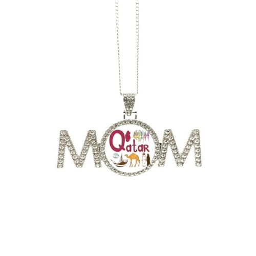 Collier symbole national du Qatar pendentif bijoux femme maman grand-mère M