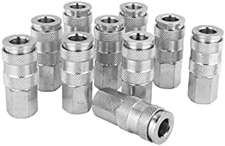 Milton 764ST 1/4" FNPT High Flow (V-Style) Quick-Connect Steel Coupler -Box of 10