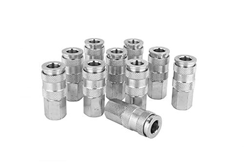 Milton 764ST 1/4" FNPT High Flow (V-Style) Quick-Connect Steel Coupler -Box of 10