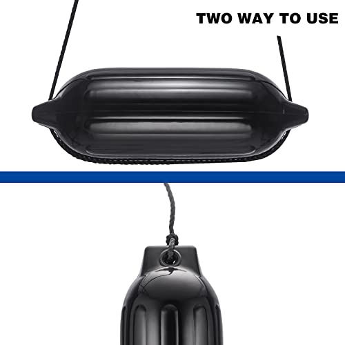 Artist Hand Boat Fenders, 4 Pack 8.5''X27'' Inflatable Boat Bumpers For Docking With 4 Ropes, Needles, And Pump For Buoy Pontoon Boat Marina Dock Protector #TOP3