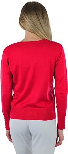 Image of ToBeInStyle Women's Long Sleeve Button Down V-Neck Cardigan