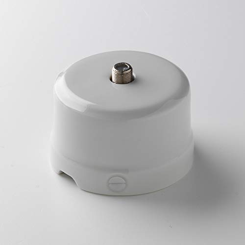 - Presa TV-Satellitare BELLE ÉPOQUE in stile vintage per installazione con cavo tessile in pregiata porcellana artigianale colore bianco lucido