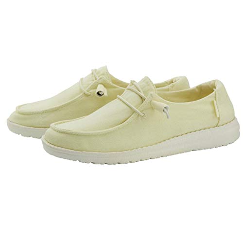 Image of HEYDUDE Women's Wendy Yellow Anise Size 9 | Women's Shoes | Women's Lace Up Loafers | Comfortable & Light-Weight