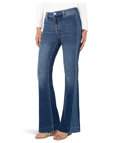 Liverpool Women's Hannah Flare with Blocking Details Mid-Rise Jeans 30