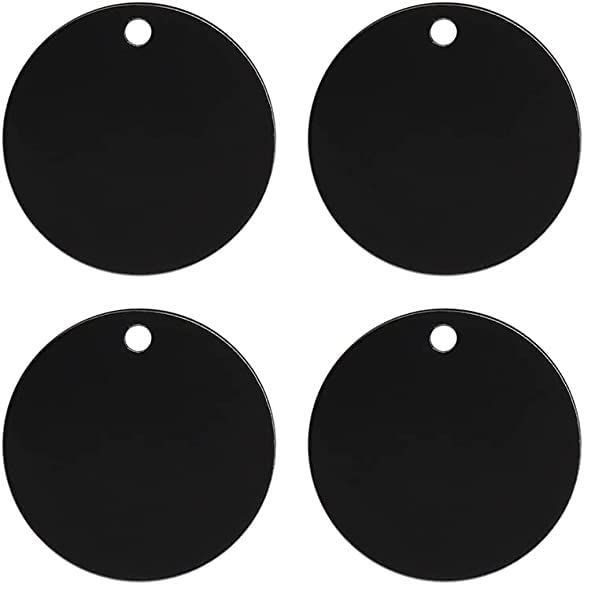 Siyara Black Acrylic Round Disc with Hole | Blank Keychain Tags for DIY Crafts, Name Tags, Art Projects & Glass Painting (4 Pcs (Pack of 2))-picture-14