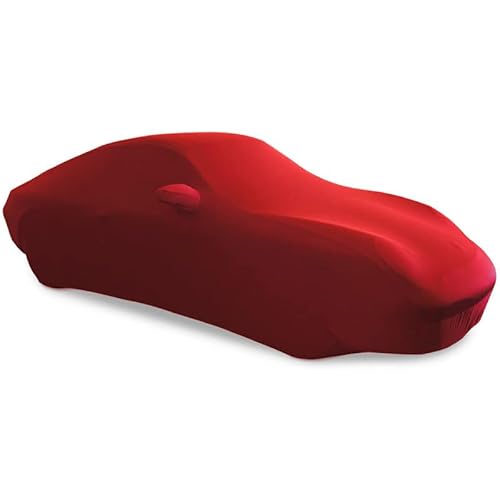 車ボディカバー互換性トヨタSupraとても柔らかいベルベットの裏地弾性材料防風 防塵 黄砂対策 通気自動車カバー 車体にフィットする 展示会 4Sショップ ガレージ に適しており 専用車カスタマイズ 収納袋付きです (Red)