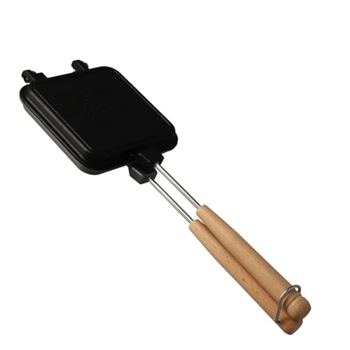 SageFurned Petromax - Plancha para sándwiches dobles (aluminio, revestimiento antiadherente, 13 cm), color negro