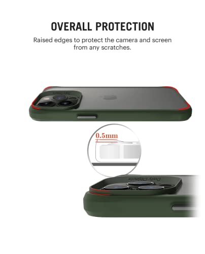 Image of DailyObjects Case for iPhone 14 Pro Max, Drop Protection Polycarbonate Green Hybrid Slim Shockproof Back Cover