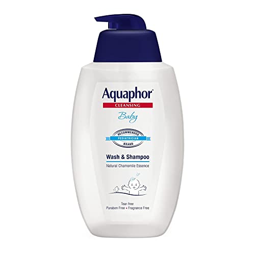 Image of Aquaphor Baby Wash and Shampoo, Unscented Baby Shampoo and Wash, 25.4 Fl Oz Pump Bottle
