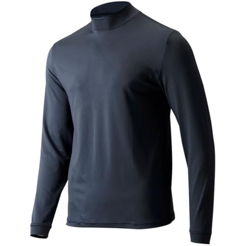 Image of TGW Mens Solid Performance Long Sleeve Golf Mock Neck T-Shirt for Golfing