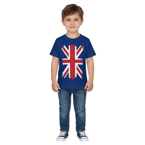 T Shirt Football Enfants drapeau Union Jack et maillot de sport uni pour l'école