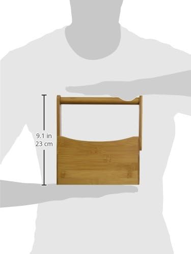 Miniatura 4 de Lipper International 8842 Bandeja de cubiertos de madera de bambú con mango plegable, 8-78" x 5-12" x 9-14"