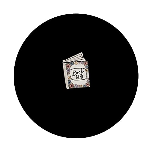 Cute Book Nerd For Bookworm Readers PopSockets Swappable PopGrip, Black - Image 3