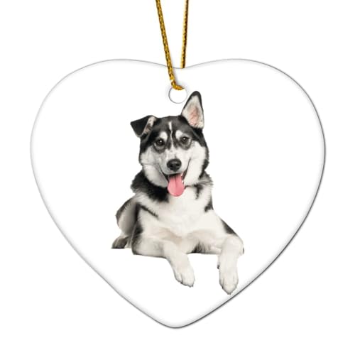 Keramik-Weihnachtsdekoration, gemischte Rassen, sibirischer Husky, Labrador, Weihnachtsdekoration, schöne Hunde-Ornamente, Porzellan-Dekoration für Weihnachtsbaum, einzigartiges Weihnachts-Andenken