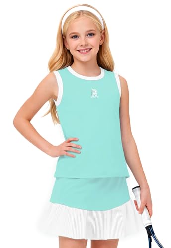 Image of Remimi Girls Tennis Dress Cute Outfit Sleeveless Workout Tank Top and Sport Skirt Set 4-12 Years