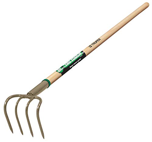 Cultivador forjado Truper 4 púas 54 pulg. mango madera miniatura 1