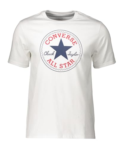 CONVERSE Chuck Patch tee T-Shirt, Blanco, XXL Unisex Adult