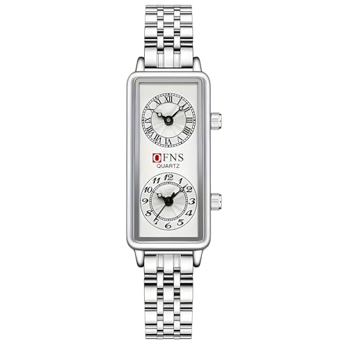 Montre femme étanche 30m Gosasa à quartz avec cadran rectangulaire double fuseau