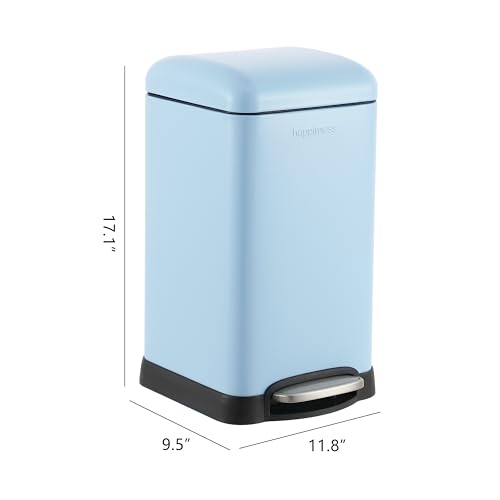 Image of happimess Betty Retro Mini 3.2 Gal Step Trash Can, Tide Pool Blue