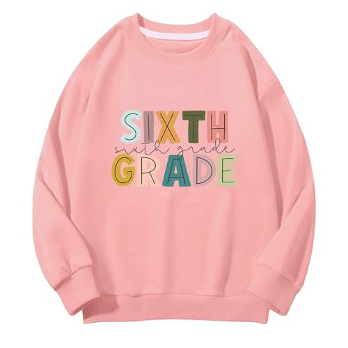 Girls Funny 2D Letter Print Tops Back to School Shirt First Day Long Sleeve Teen Crewneck Soft Cotton Casual Clothes2