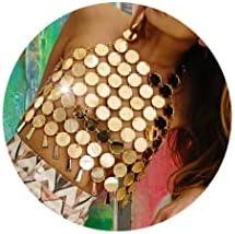 Jeweky Boho Sequins Bra Chain Gold Crop Top Body Chains Backless Beach Nightclub Rave Body Accessories Jewelry for Women and Girls