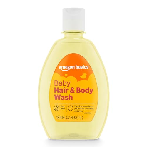 Amazon Basics Tear-Free Baby Hair and Body Wash Lightly scented 13.6 Fluid Ounce 1-Pack Packaging May Vary