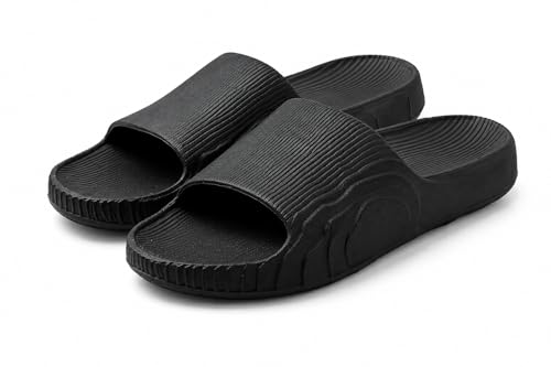 Image of Men's EVA Slide Slippers | Ultra Soft Cushion Comfort Slides for Men | Lightweight Anti-Skid Bathroom & Beach Slippers | Waterproof Shower Sandals | Casual Indoor Outdoor Footwear