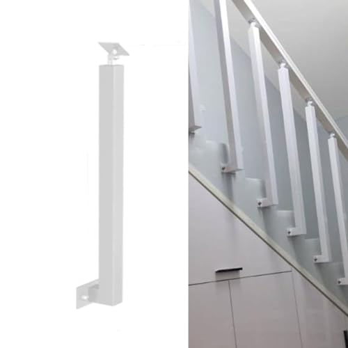 Poteaux d'escalier à montage latéral haut de gamme avec base plate blanche