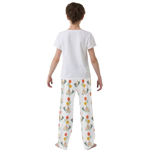 Cute Turtle Balloons White Boys Pants for Kids Jogger Pants with Pockets S-XL3