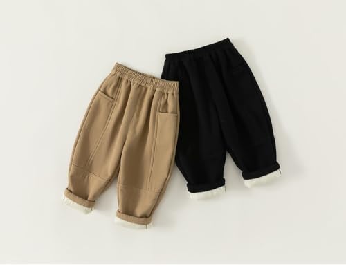 Meufam Boys and GirlsWinter Warm Solid Color Pockets Jogger Pant Fleece Lined Elastic Waist Sweatpants4