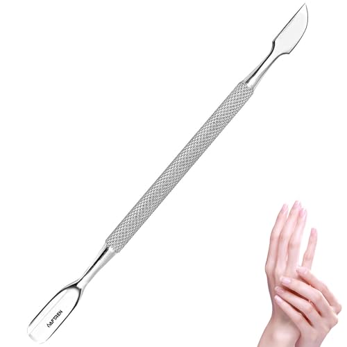 Empujador de cutículas, raspador de 8 mm, limpiador de uñas, quitaesmalte en gel, herramienta de manicura y pedicura, cortaúñas de doble punta, para manos y pies, acero inoxidable.