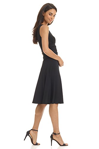 Rekucci Women's Slimming Sleeveless Fit-And-Flare Tummy Control Dress (8, Black) #TOP2