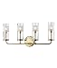 Hudson Valley Lighting 3904-AGB Wentworth - Four Light Wall Sconce, Aged Brass Finish with Clear/Frosted Glass