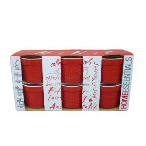 4 oz. Red Mini Ramekin Stoneware Baking Cup Dishes Set of 6 for Crème Brulee, Souffle, Custard, Pudding, Desserts, & More, 3 Inches