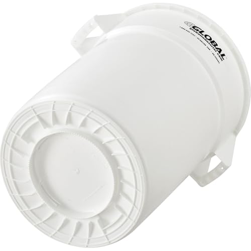 Caneca de basura redonda 44 gal plástico blanco miniatura 2